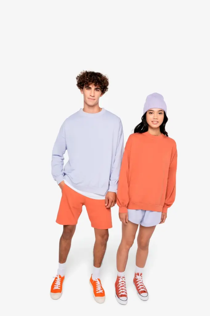 Ecologische oversized uniseks sweater French Terry — productfoto 2