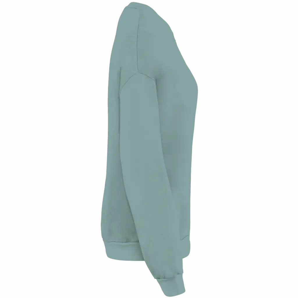 Ecologische oversized uniseks sweater French Terry, washed jade green — productfoto 7