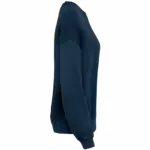 Ecologische oversized uniseks sweater French Terry, washed navy blue — productfoto 8