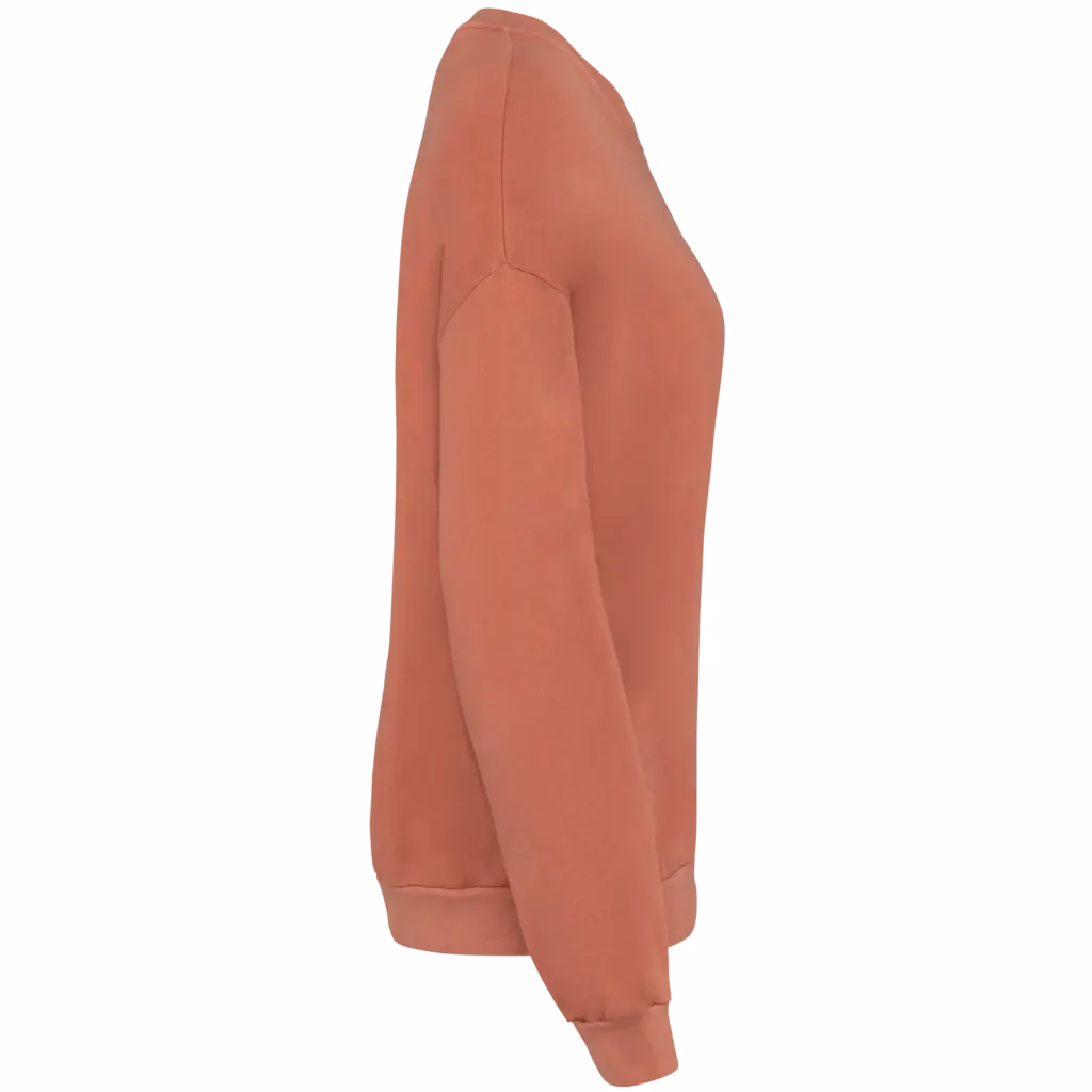 Ecologische oversized uniseks sweater French Terry, washed pomelo — productfoto 11