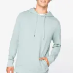 Ecologische uniseks sweater met capuchon French Terry — productfoto 3