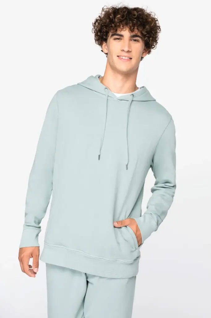 NS416-2_2023 - Hidalgo-werbeartikel Ecologische uniseks sweater met capuchon French Terry — productfoto 3