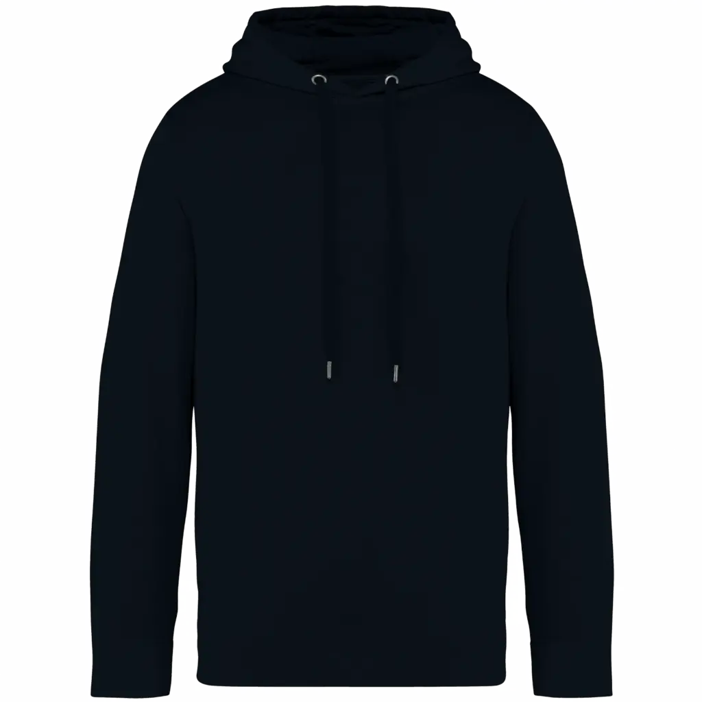 Ecologische uniseks sweater met capuchon French Terry, washed black — productfoto 6