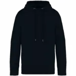 Ecologische uniseks sweater met capuchon French Terry, washed black — productfoto 6
