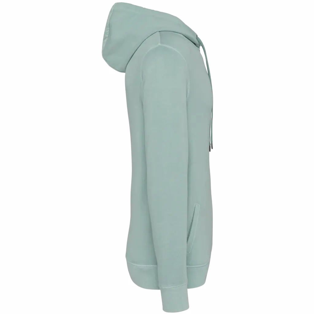 PS_NS416-S-2_WASHEDJADEGREEN - Hidalgo-werbeartikel Ecologische uniseks sweater met capuchon French Terry, washed jade green — productfoto 7