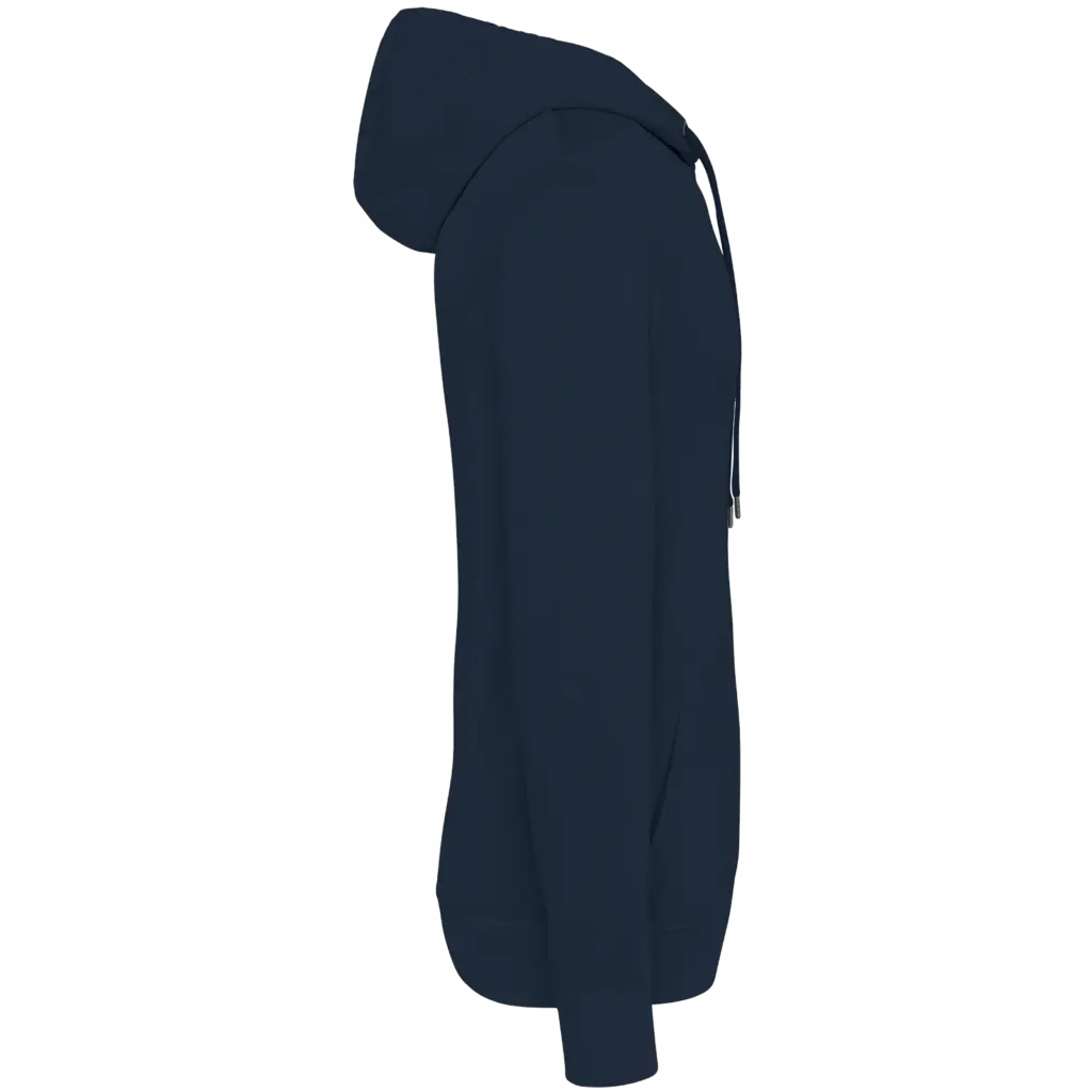 PS_NS416-S-2_WASHEDNAVYBLUE - Hidalgo-werbeartikel Ecologische uniseks sweater met capuchon French Terry, washed navy blue — productfoto 8
