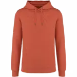 Ecologische uniseks sweater met capuchon French Terry, washed pomelo — productfoto 11