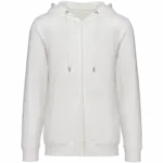 Ecologische uniseks sweater met rits en capuchon French Terry, washed ivory — productfoto 7