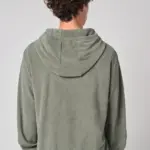 Ecologische badstof sweater met rits en capuchon — productfoto 4