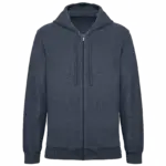 Ecologische badstof sweater met rits en capuchon, navy blue — productfoto 6
