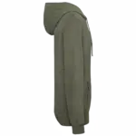 Ecologische badstof sweater met rits en capuchon, organic khaki — productfoto 6