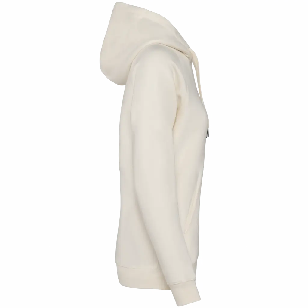 Ecologische damessweater met capuchon en raglanmouwen, ivory — productfoto 6
