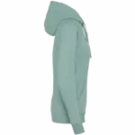 Ecologische damessweater met capuchon en raglanmouwen, jade green — productfoto 7