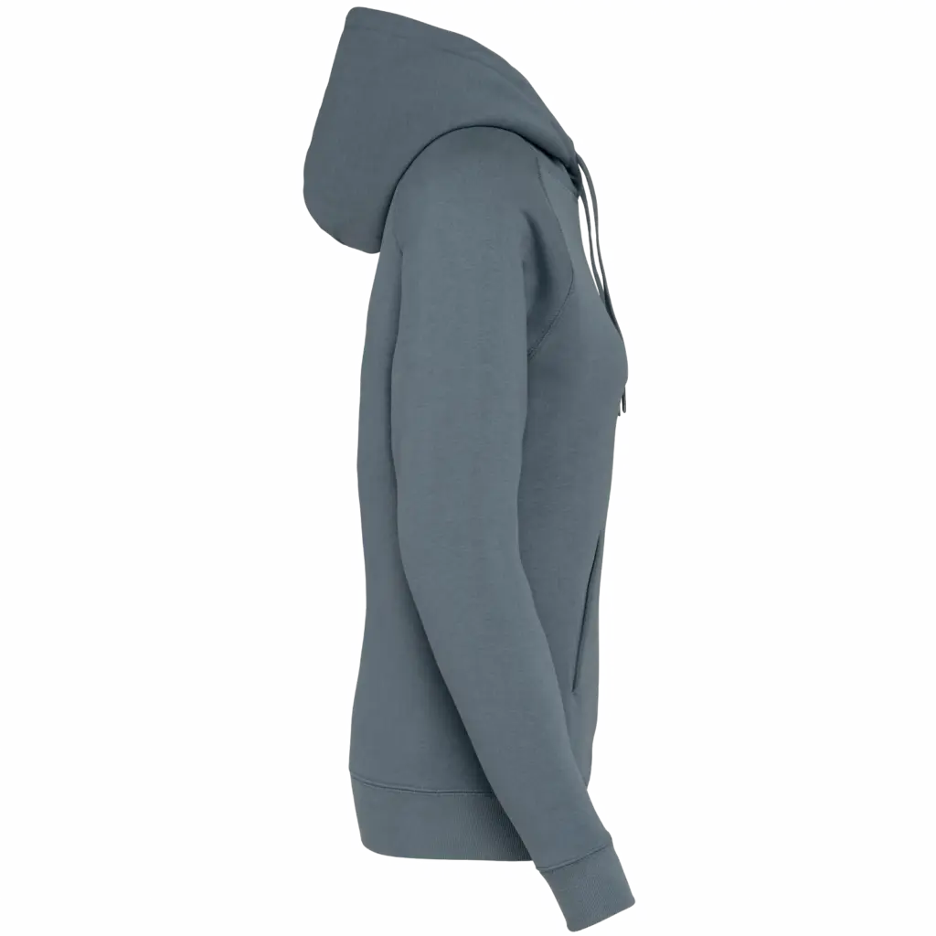 Ecologische damessweater met capuchon en raglanmouwen, mineral grey — productfoto 8