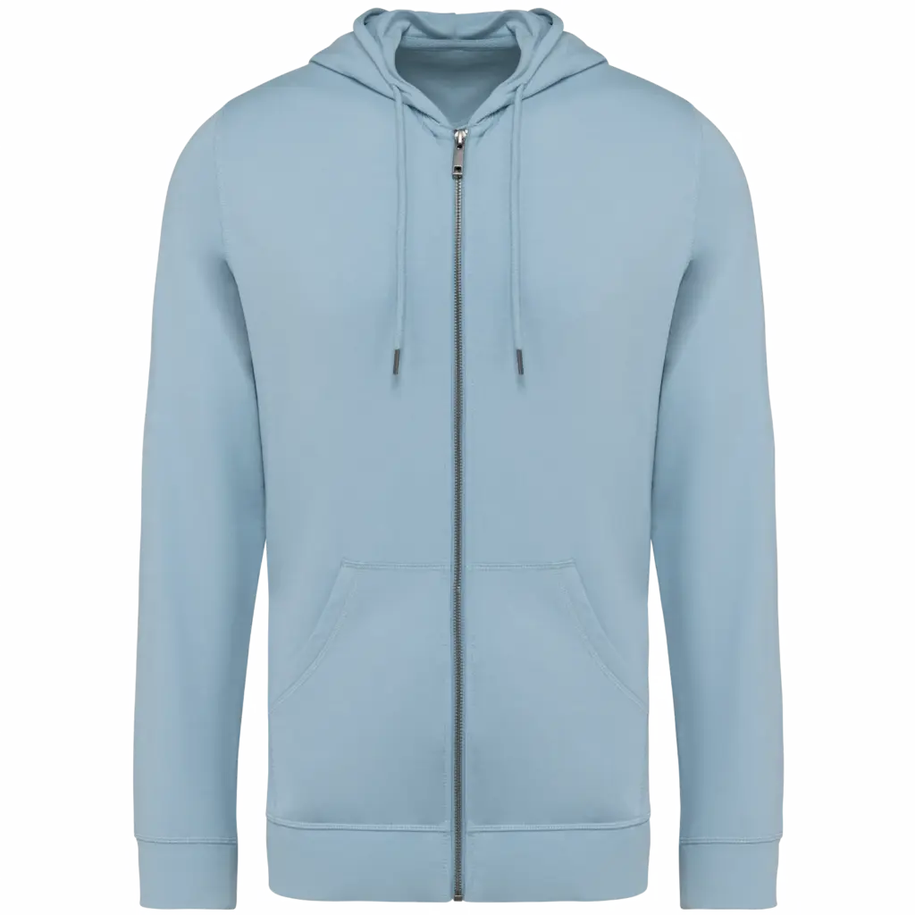 Heren sweatvest met capuchon en rits, aquamarine — productfoto 6