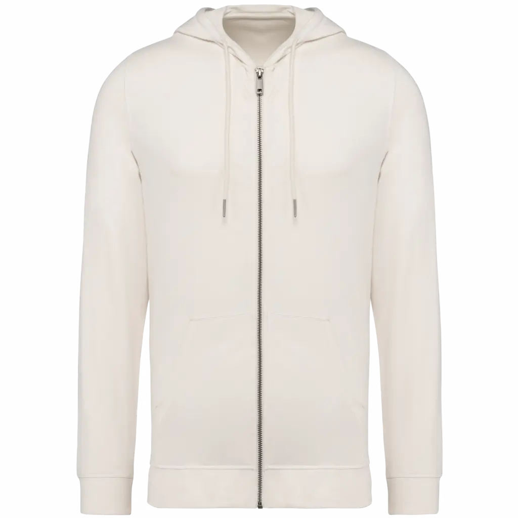 Heren sweatvest met capuchon en rits, ivory — productfoto 7