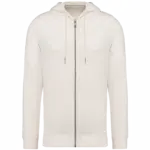Heren sweatvest met capuchon en rits, ivory — productfoto 7