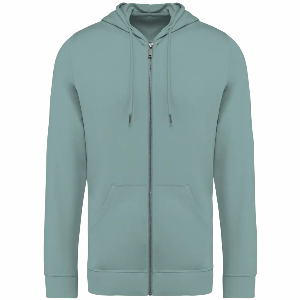 Heren sweatvest met capuchon en rits, jade green — productfoto 8