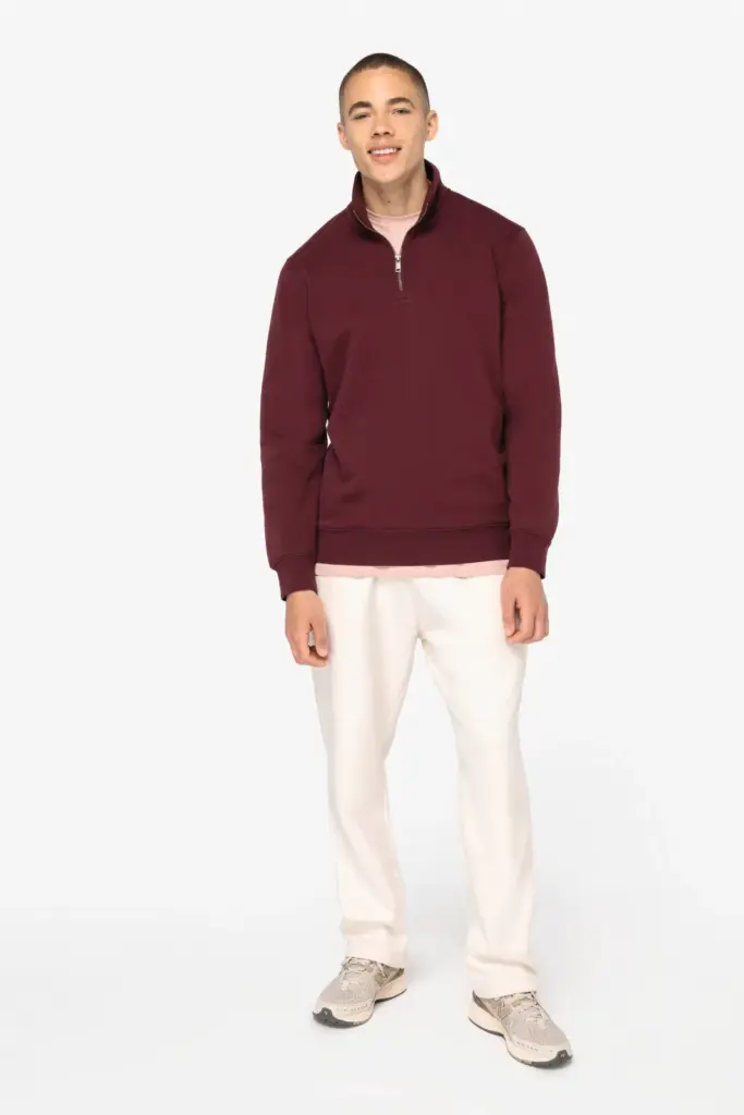 NS428-13_2025 - Hidalgo-werbeartikel Ecologische herensweater met opstaande ritskraag — productfoto 2