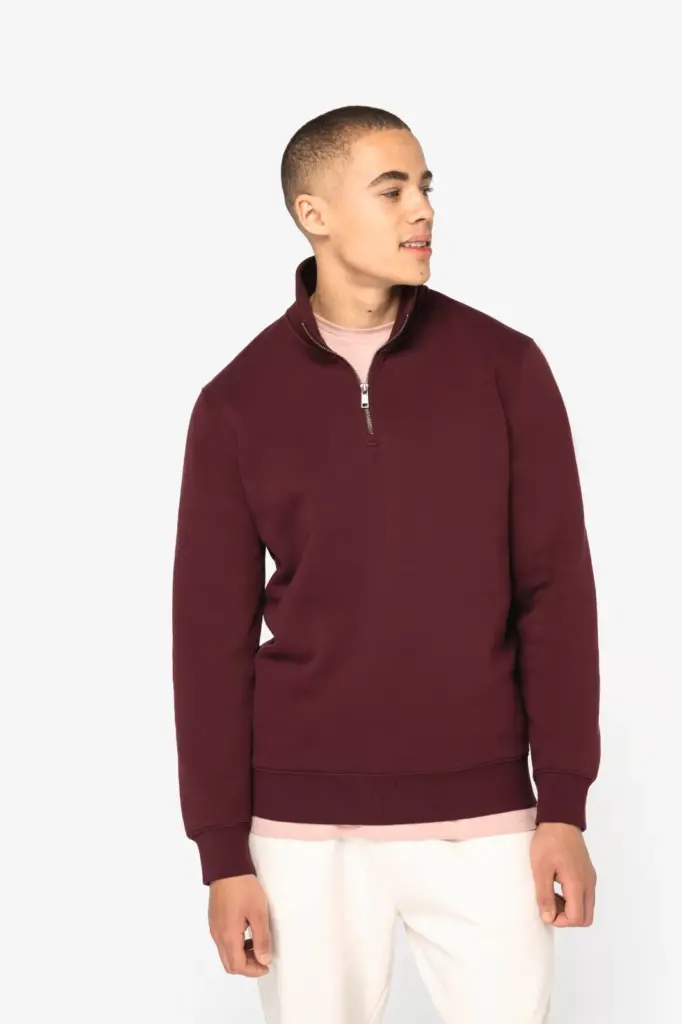 NS428-16_2025 - Hidalgo-werbeartikel Ecologische herensweater met opstaande ritskraag — productfoto 3