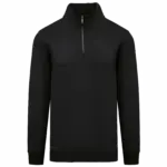 Ecologische herensweater met opstaande ritskraag, black — productfoto 6