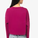 Ecologische cropped damessweater met ronde hals — productfoto 3