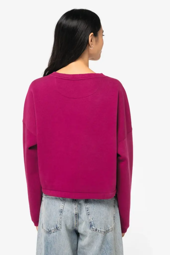 NS429-9_2025 - Hidalgo-werbeartikel Ecologische cropped damessweater met ronde hals — productfoto 3