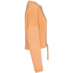 Ecologische cropped damessweater met ronde hals, apricot — productfoto 5