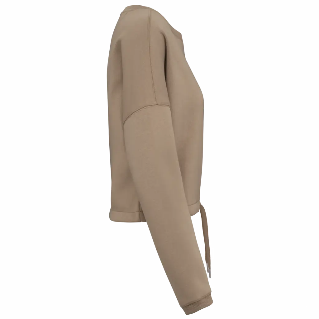 PS_NS429-S_WETSAND - Hidalgo-werbeartikel Ecologische cropped damessweater met ronde hals, wet sand — productfoto 10