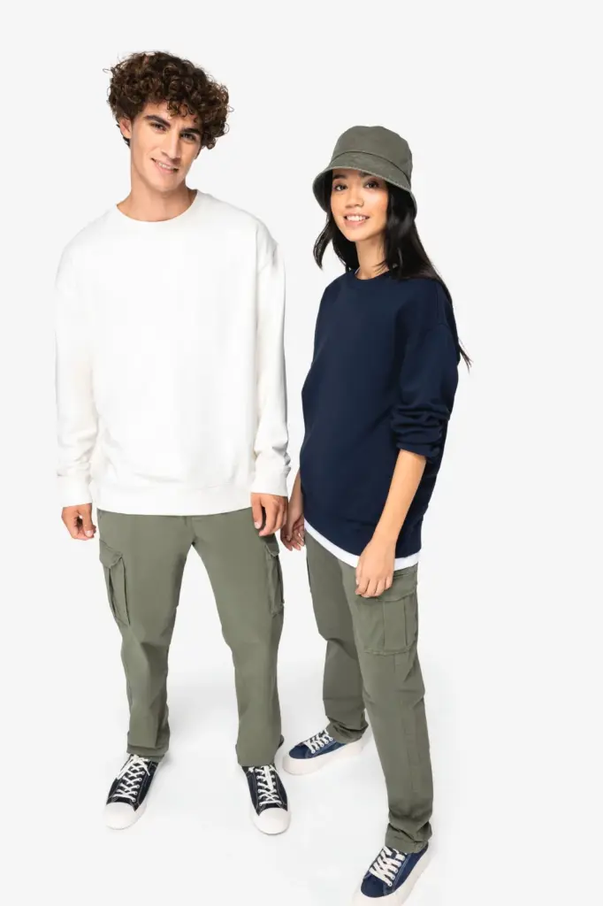 NS430-9_2024 - Hidalgo-werbeartikel Ecologische uniseks sweater met ronde hals en verlaagde schouders French Terry — productfoto 2