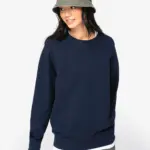 Ecologische uniseks sweater met ronde hals en verlaagde schouders French Terry — productfoto 3