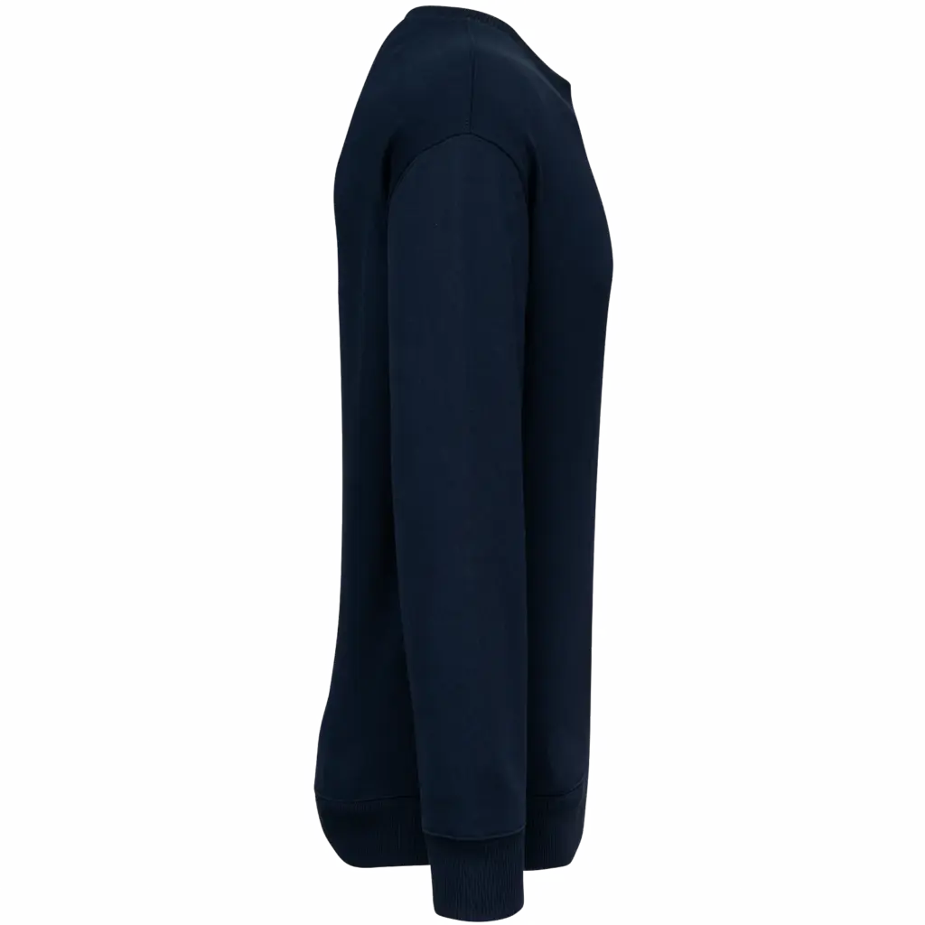 PS_NS430-S_NAVYBLUE - Hidalgo-werbeartikel Ecologische uniseks sweater met ronde hals en verlaagde schouders French Terry, navy blue — productfoto 7