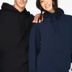 Ecologische uniseks sweater met capuchon en verlaagde schouders French Terry
