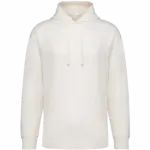 Ecologische uniseks sweater met capuchon en verlaagde schouders French Terry, ivory — productfoto 7