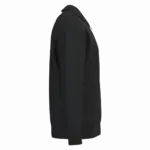 Ecologische uniseks sweater met kwartrits, polokraag en afhangende schouders, black — productfoto 5