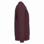 Ecologische uniseks sweater met kwartrits, polokraag en afhangende schouders, dark cherry — productfoto 6