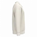 Ecologische uniseks sweater met kwartrits, polokraag en afhangende schouders, ivory — productfoto 7