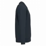 Ecologische uniseks sweater met kwartrits, polokraag en afhangende schouders, navy blue — productfoto 8