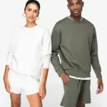 Ecologische uniseks sweater met ronde hals en verlaagde schouders in geborsteld fleece