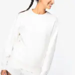 Ecologische uniseks sweater met ronde hals en verlaagde schouders in geborsteld fleece — productfoto 3