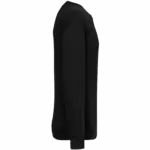 Ecologische uniseks sweater met ronde hals en verlaagde schouders in geborsteld fleece, black — productfoto 5