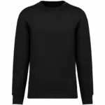 Ecologische uniseks sweater met ronde hals en verlaagde schouders in geborsteld fleece, black — productfoto 6