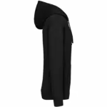 Ecologische uniseks sweater met capuchon en verlaagde schouders in geborsteld fleece, black — productfoto 5