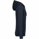 Ecologische uniseks sweater met capuchon en verlaagde schouders in geborsteld fleece, navy blue — productfoto 7