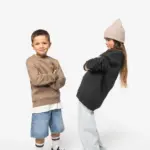 Ecologische cropped kindersweater met ronde hals — productfoto 2