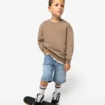Ecologische cropped kindersweater met ronde hals — productfoto 3