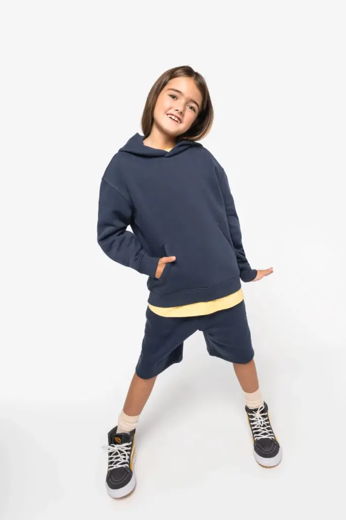 NS438_2025 - Hidalgo-werbeartikel Ecologische oversized kindersweater met capuchon — productfoto 2