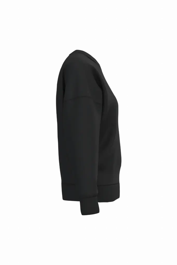PS_NS439-S_BLACK - Hidalgo-werbeartikel Ecologische dames sweater met ronde hals en verlaagde schouders, black — productfoto 6