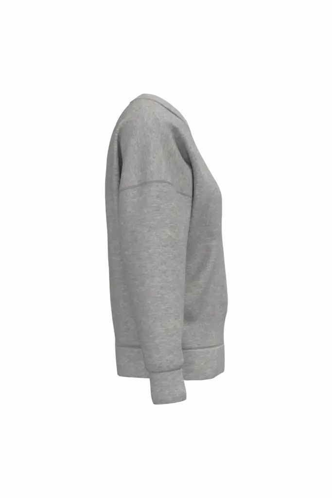 PS_NS439-S_MOONGREYHEATHER - Hidalgo-werbeartikel Ecologische dames sweater met ronde hals en verlaagde schouders, moon grey heather — productfoto 8