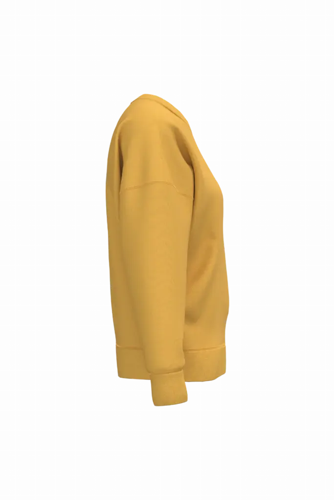 PS_NS439-S_SUNYELLOW - Hidalgo-werbeartikel Ecologische dames sweater met ronde hals en verlaagde schouders, sun yellow — productfoto 9